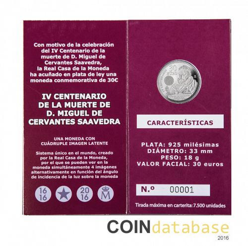 Set Reverse Image minted in SPAIN in 2016 (30€ Commemorative BU)  - The Coin Database