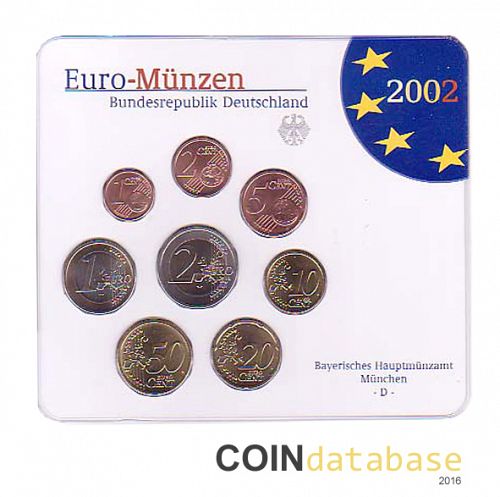 Set Obverse Image minted in GERMANY in 2002D (Annual Mint Sets BU)  - The Coin Database
