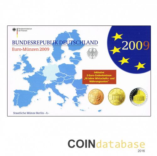 Set Obverse Image minted in GERMANY in 2009A (Annual Mint Sets PROOF)  - The Coin Database