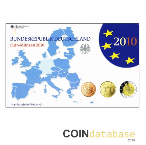 Set Obverse Image minted in GERMANY in 2010J (Annual Mint Sets PROOF)  - The Coin Database