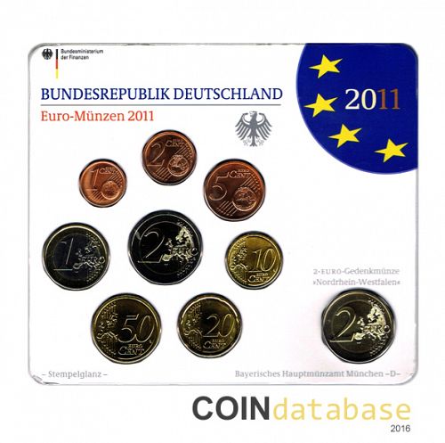 Set Obverse Image minted in GERMANY in 2011D (Annual Mint Sets BU)  - The Coin Database