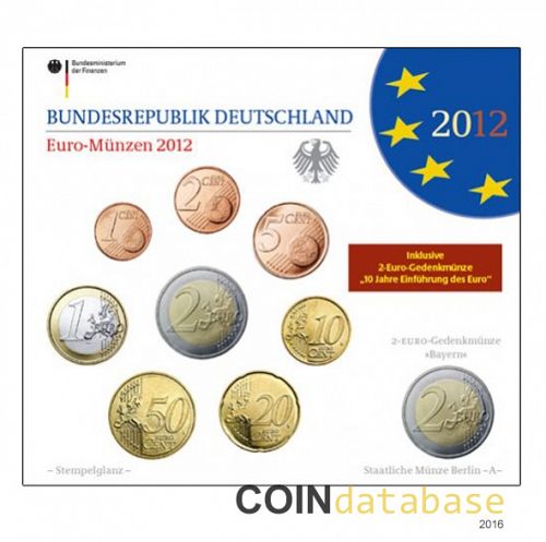 Set Obverse Image minted in GERMANY in 2012A (Annual Mint Sets BU)  - The Coin Database
