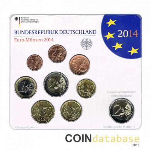 Set Obverse Image minted in GERMANY in 2014J (Annual Mint Sets BU)  - The Coin Database