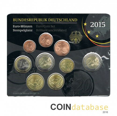 Set Obverse Image minted in GERMANY in 2015A (Annual Mint Sets BU)  - The Coin Database