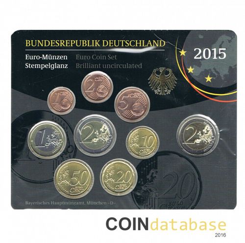 Set Obverse Image minted in GERMANY in 2015D (Annual Mint Sets BU)  - The Coin Database
