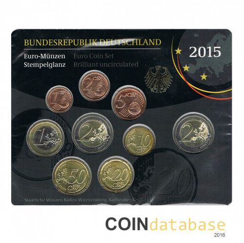 Set Obverse Image minted in GERMANY in 2015G (Annual Mint Sets BU)  - The Coin Database