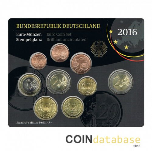 Set Obverse Image minted in GERMANY in 2016A (Annual Mint Sets BU)  - The Coin Database