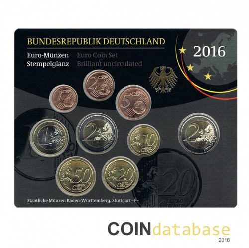 Set Obverse Image minted in GERMANY in 2016F (Annual Mint Sets BU)  - The Coin Database