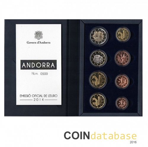 Set Obverse Image minted in ANDORRA in 2014 (Annual Mint Sets PROOF)  - The Coin Database