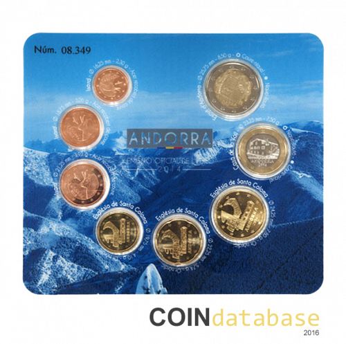 Set Reverse Image minted in ANDORRA in 2014 (Annual Mint Sets BU)  - The Coin Database