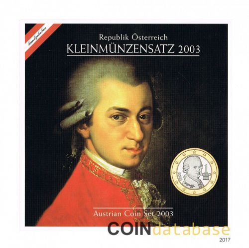Set Obverse Image minted in AUSTRIA in 2003 (Annual Mint Sets BU)  - The Coin Database