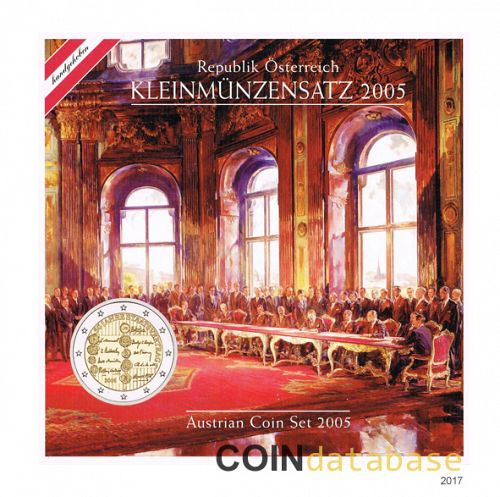 Set Obverse Image minted in AUSTRIA in 2005 (Annual Mint Sets BU)  - The Coin Database