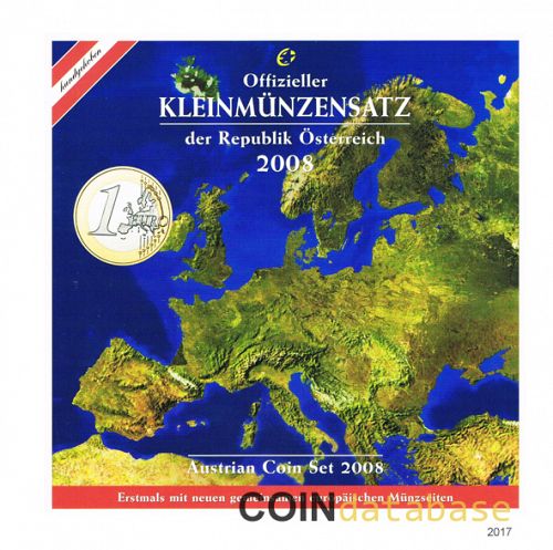 Set Obverse Image minted in AUSTRIA in 2008 (Annual Mint Sets BU)  - The Coin Database