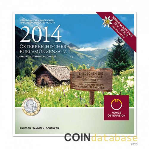Set Obverse Image minted in AUSTRIA in 2014 (World Money Fair Mint Sets BU)  - The Coin Database