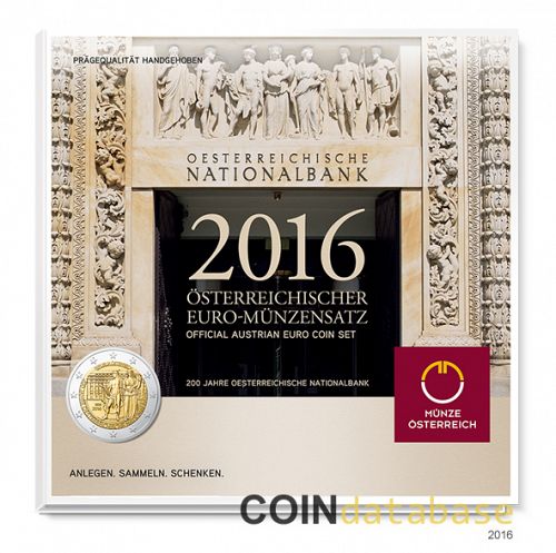 Set Obverse Image minted in AUSTRIA in 2016 (Annual Mint Sets BU)  - The Coin Database