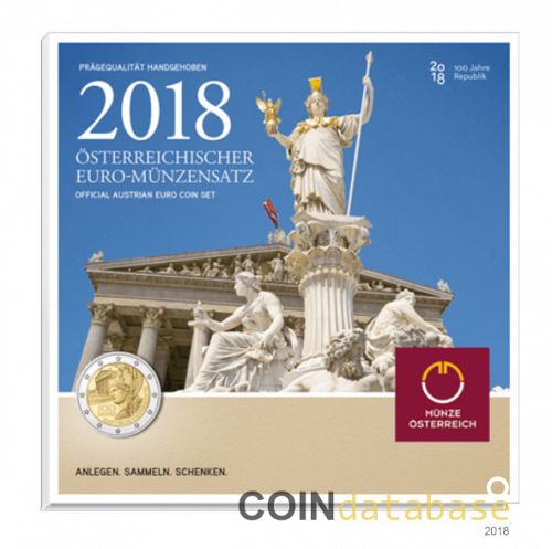 Set Obverse Image minted in AUSTRIA in 2018 (Annual Mint Sets BU)  - The Coin Database
