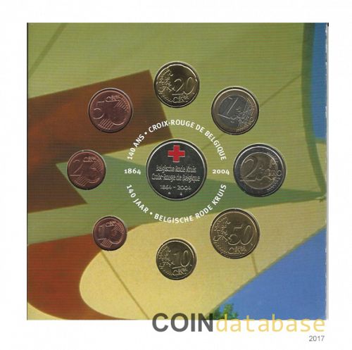 Set Reverse Image minted in BELGIUM in 2004 (Annual Mint Sets BU with a colored medal)  - The Coin Database