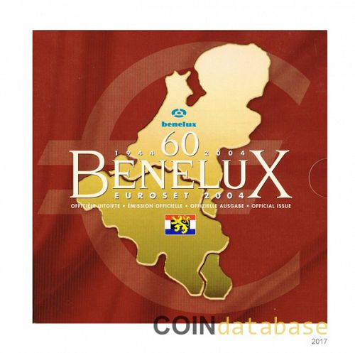 Set Obverse Image minted in BELGIUM in 2004 (Benelux Mint Sets BU and a Silver Medal)  - The Coin Database