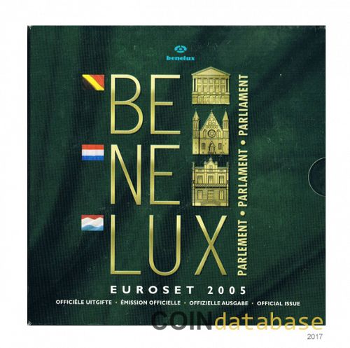 Set Obverse Image minted in BELGIUM in 2005 (Benelux Mint Sets BU and a Silver Medal)  - The Coin Database