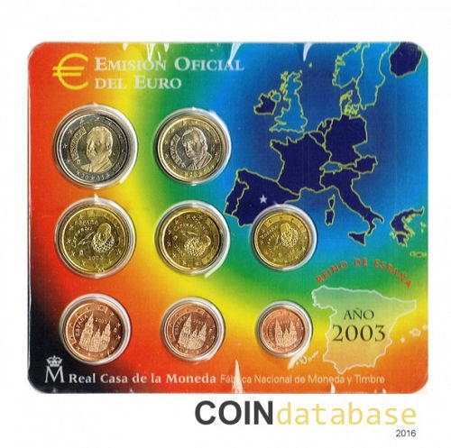 Set Obverse Image minted in SPAIN in 2003 (Annual Mint Sets BU)  - The Coin Database