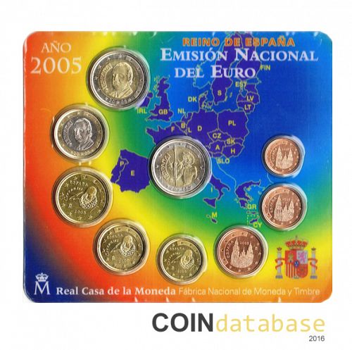 Set Obverse Image minted in SPAIN in 2005 (Annual Mint Sets BU)  - The Coin Database