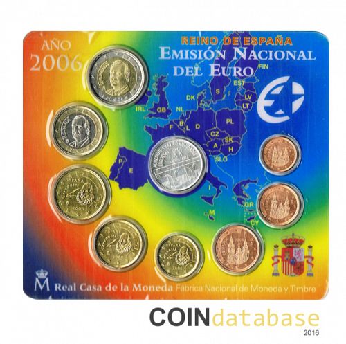 Set Obverse Image minted in SPAIN in 2006 (Annual Mint Sets BU)  - The Coin Database