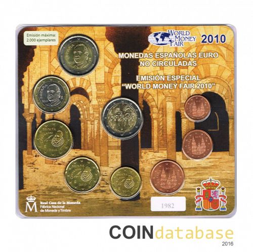 Set Obverse Image minted in SPAIN in 2010 (World Money Fair Mint Sets BU)  - The Coin Database