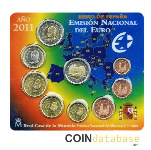 Set Obverse Image minted in SPAIN in 2011 (Annual Mint Sets BU)  - The Coin Database