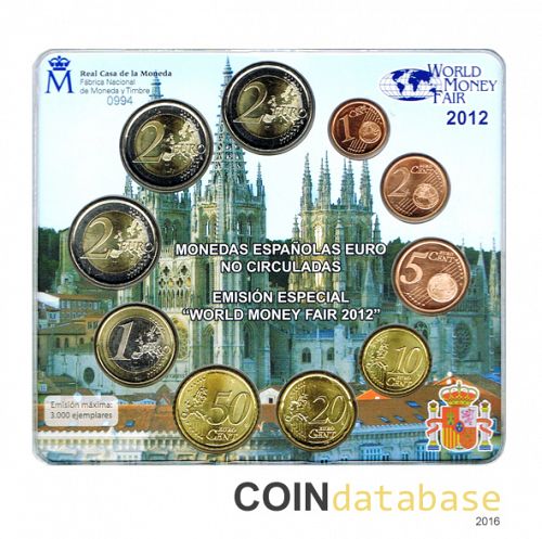 Set Obverse Image minted in SPAIN in 2012 (World Money Fair Mint Sets BU)  - The Coin Database