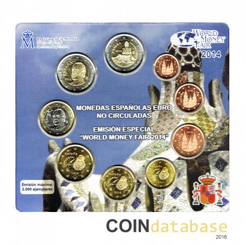 Set Obverse Image minted in SPAIN in 2014 (World Money Fair Mint Sets BU)  - The Coin Database