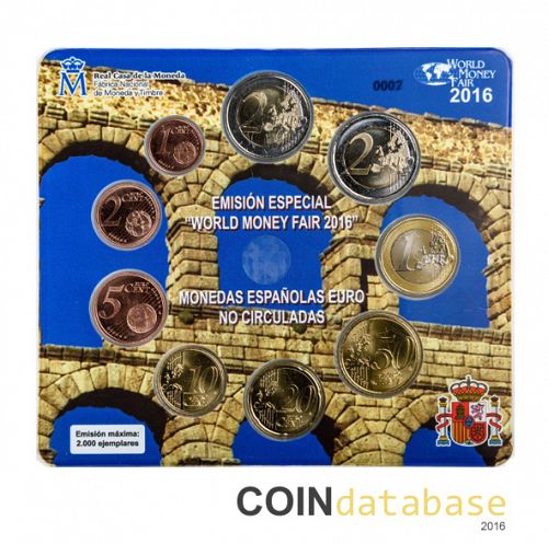 Set Obverse Image minted in SPAIN in 2016 (World Money Fair Mint Sets BU)  - The Coin Database