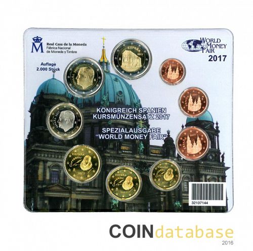 Set Obverse Image minted in SPAIN in 2017 (World Money Fair Mint Sets BU)  - The Coin Database