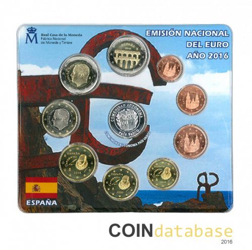 Set Reverse Image minted in SPAIN in 2016 (Annual Mint Sets BU (Autonomias))  - The Coin Database