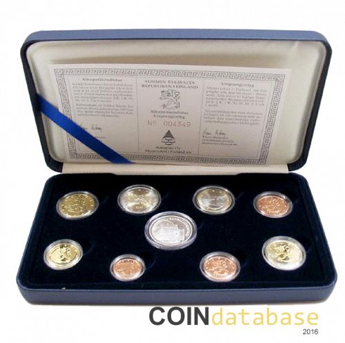Set Obverse Image minted in FINLAND in 2002 (Annual Mint Sets PROOF + Silver Medal)  - The Coin Database