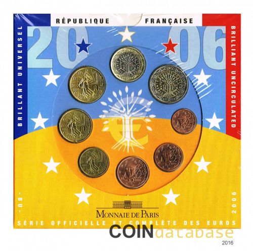 Set Obverse Image minted in FRANCE in 2006 (Annual Mint Sets BU)  - The Coin Database