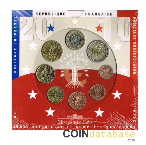 Set Obverse Image minted in FRANCE in 2010 (Annual Mint Sets BU)  - The Coin Database