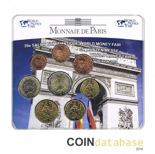 Set Obverse Image minted in FRANCE in 2010 (World Money Fair Mint Sets BU)  - The Coin Database