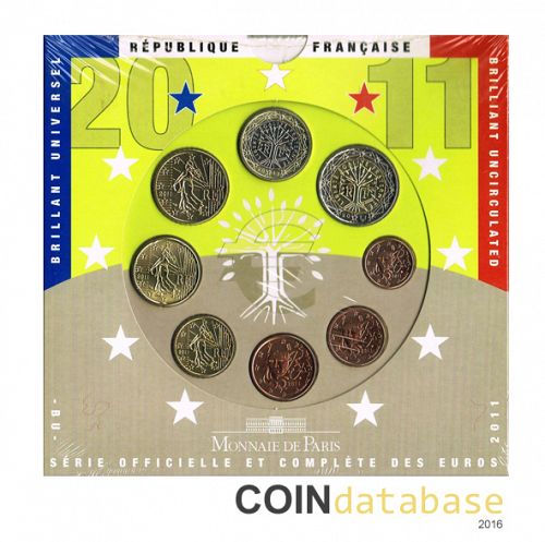 Set Obverse Image minted in FRANCE in 2011 (Annual Mint Sets BU)  - The Coin Database