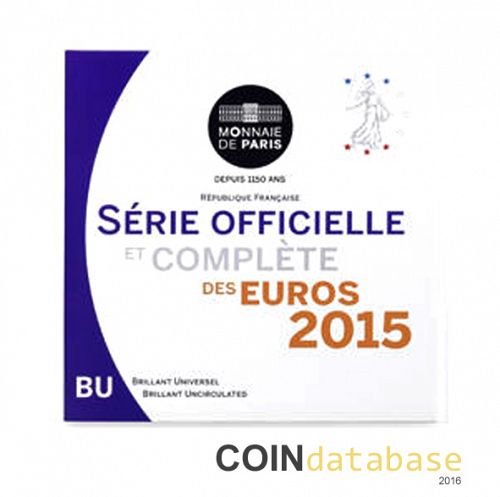 Set Obverse Image minted in FRANCE in 2015 (Annual Mint Sets BU)  - The Coin Database