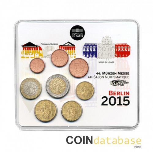 Set Obverse Image minted in FRANCE in 2015 (World Money Fair Mint Sets BU)  - The Coin Database