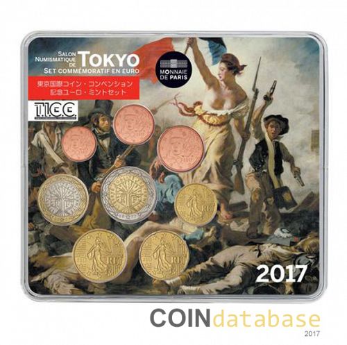 Set Obverse Image minted in FRANCE in 2017 (Tokyo International Coin Convention Mint Sets BU)  - The Coin Database