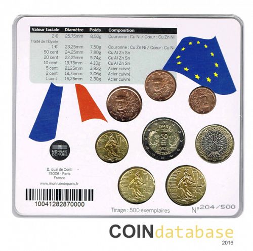 Set Reverse Image minted in FRANCE in 2013 (World Money Fair Mint Sets BU)  - The Coin Database