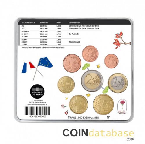 Set Reverse Image minted in FRANCE in 2015 (Tokyo International Coin Convention Mint Sets BU)  - The Coin Database