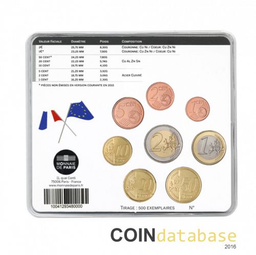 Set Reverse Image minted in FRANCE in 2015 (World Money Fair Mint Sets BU)  - The Coin Database