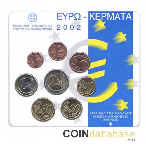 Set Obverse Image minted in GREECE in 2002 (Annual Mint Sets BU)  - The Coin Database