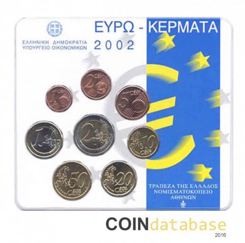 Set Obverse Image minted in GREECE in 2002 (Annual Mint Sets BU)  - The Coin Database