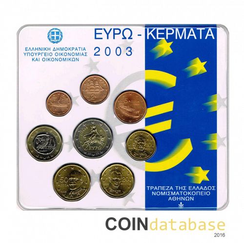 Set Obverse Image minted in GREECE in 2003 (Annual Mint Sets BU)  - The Coin Database
