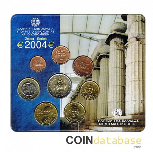 Set Obverse Image minted in GREECE in 2004 (Annual Mint Sets BU)  - The Coin Database
