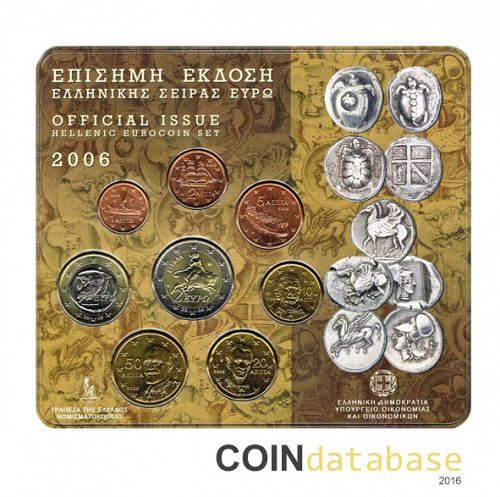 Set Obverse Image minted in GREECE in 2006 (Annual Mint Sets BU)  - The Coin Database