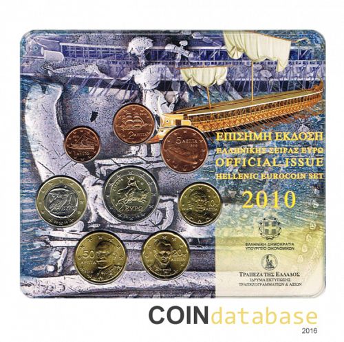 Set Obverse Image minted in GREECE in 2010 (Annual Mint Sets BU)  - The Coin Database